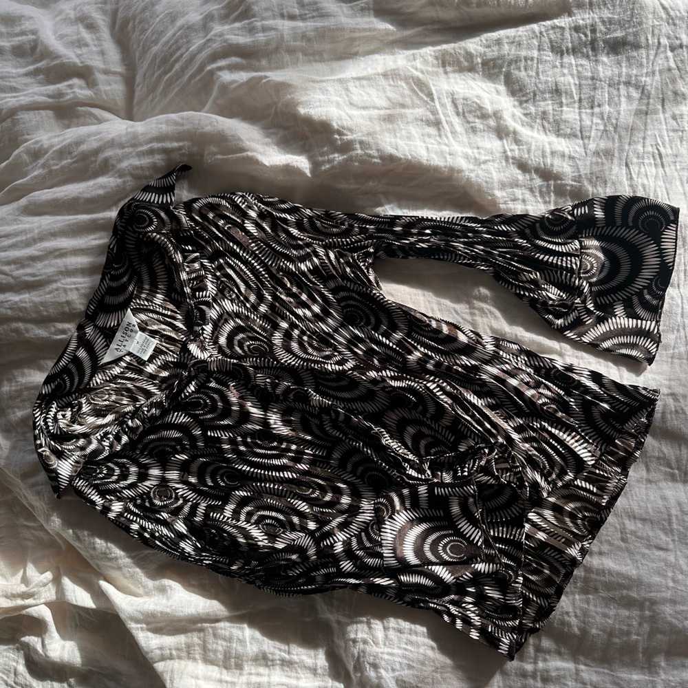 Allison Taylor Monochrome Swirl Button Down Shirt